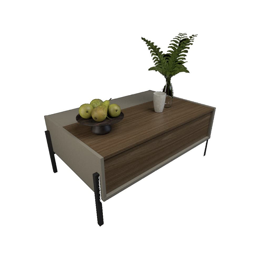 Mesa de Centro Metalwood con puerta 0.89 Mts Gris C./Nogal, imagen 1 de 1