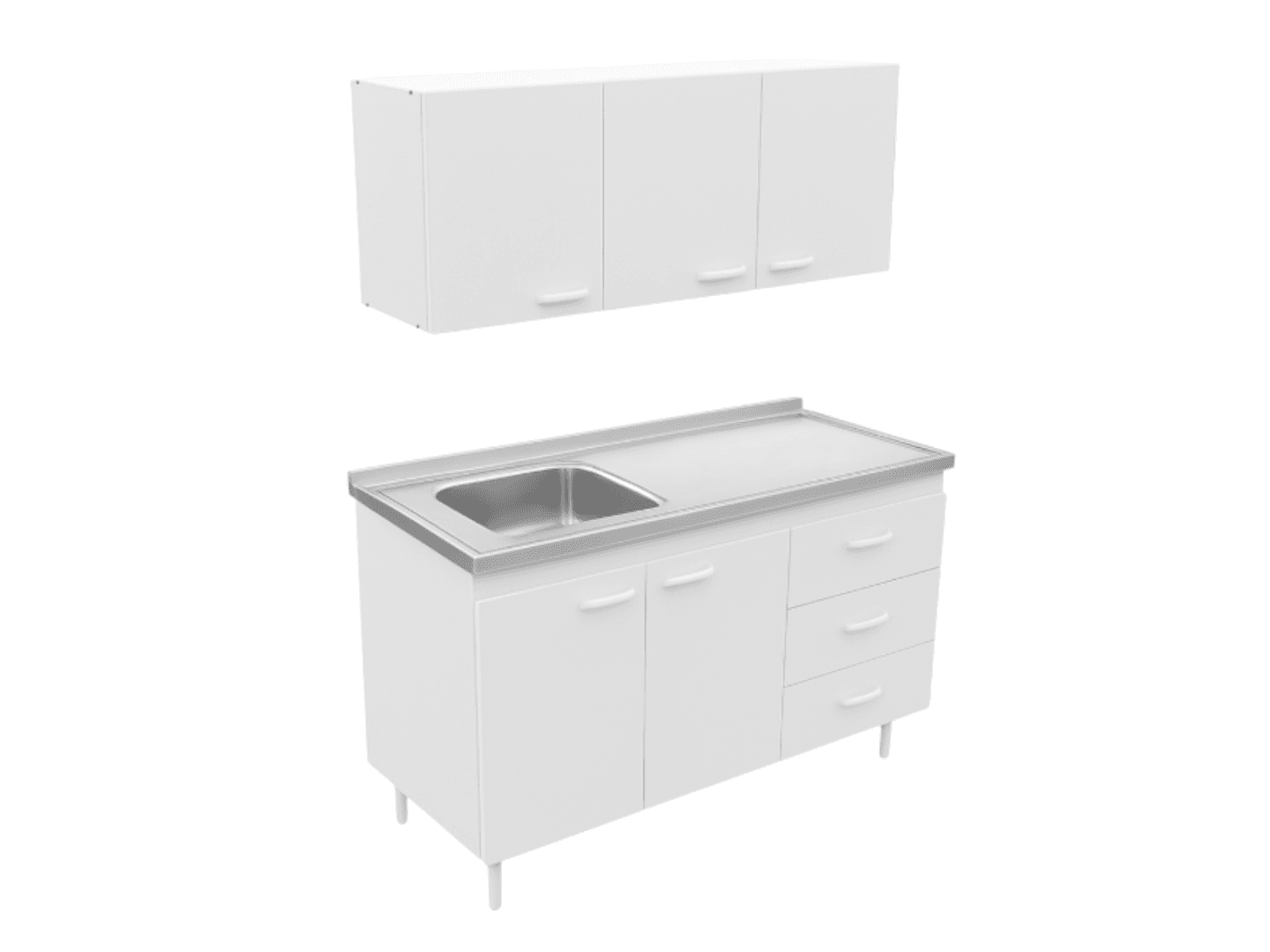 Combo 120 Mts Blanco con Bacha Lateral Reversible, imagen 1 de 1