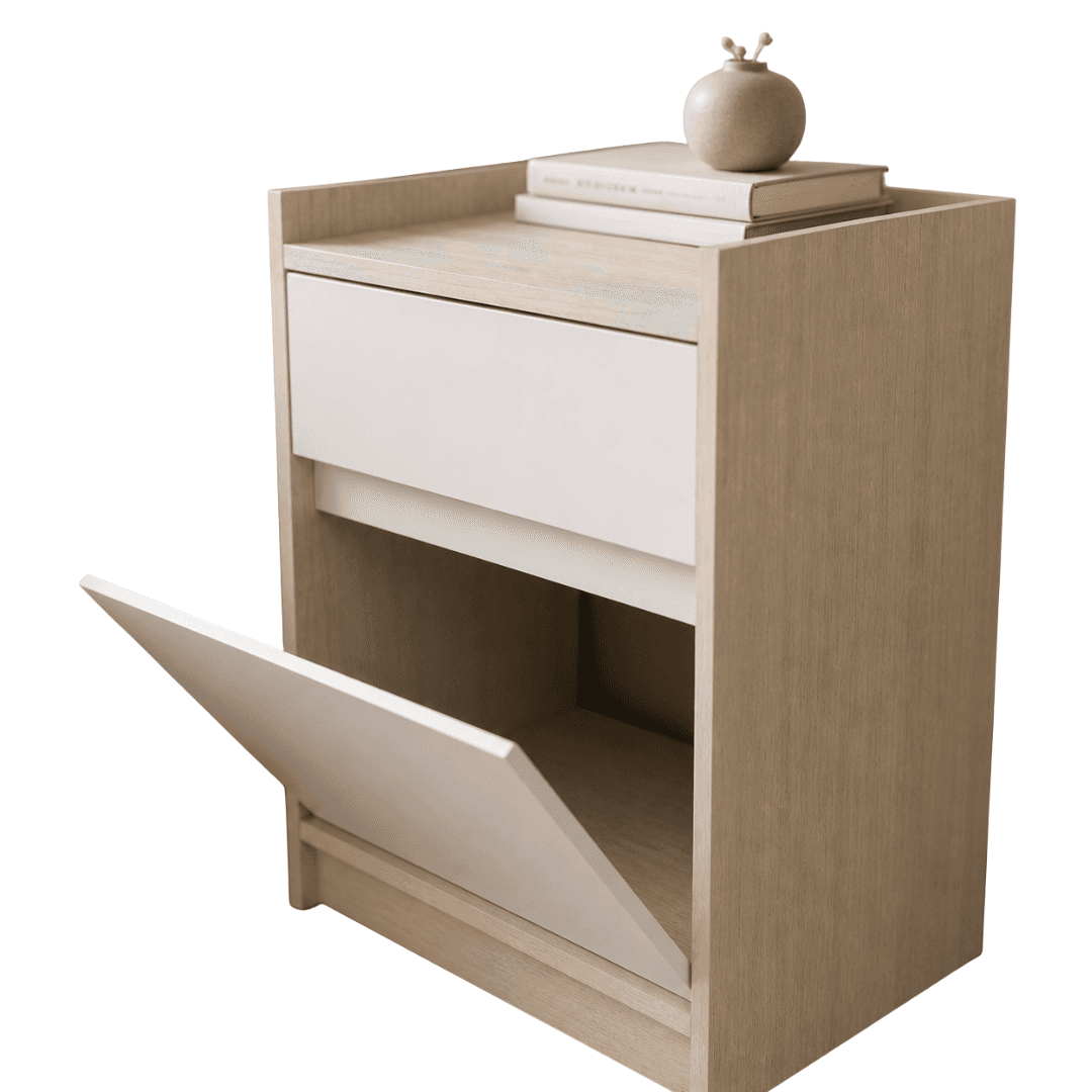 Mesa de Luz 1 cajon + 1 puerta Polar / Blanco, imagen 1 de 1